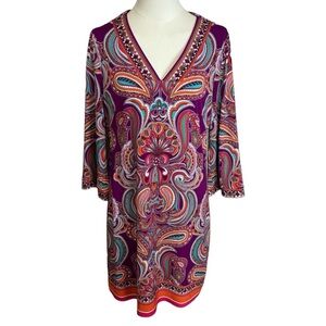LAUNDRY by Shelli Segal Paisley Mini Dress Size M Fall Party Work Date Night